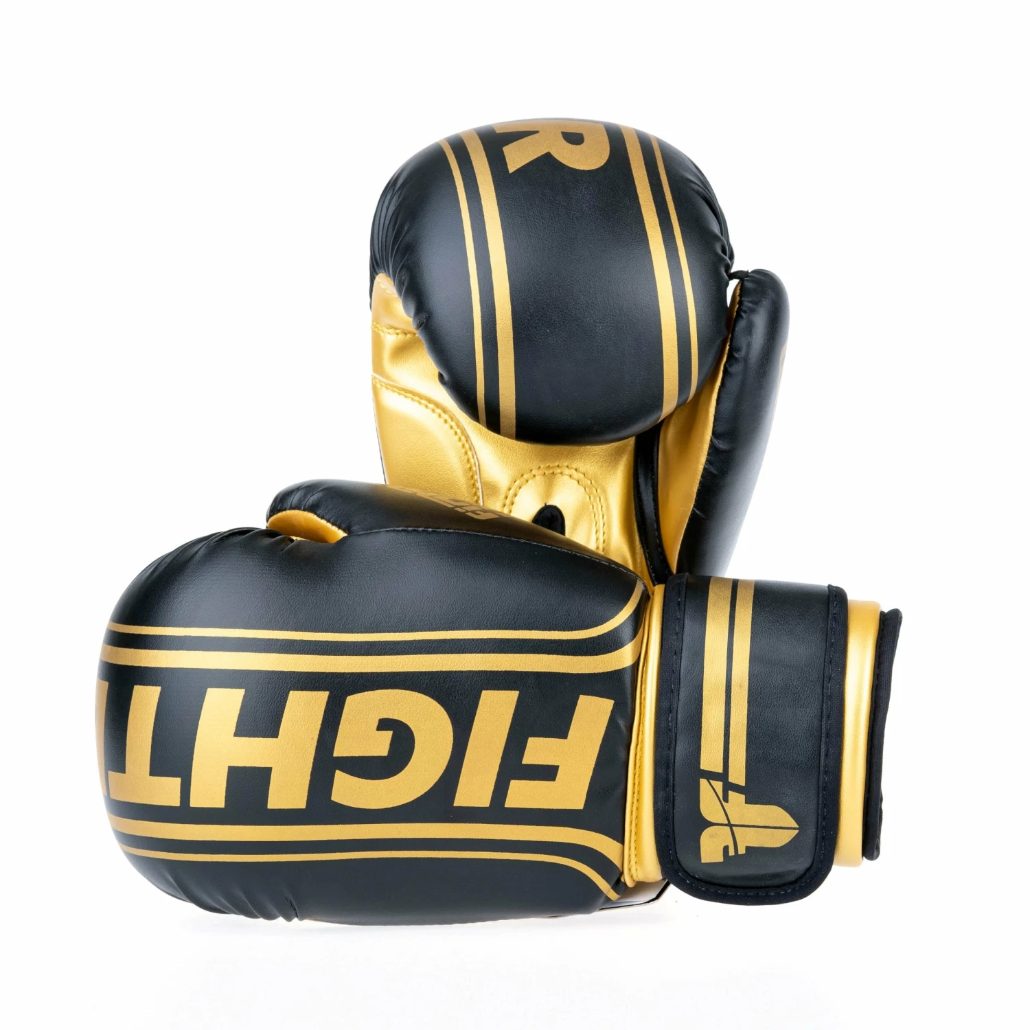 Fighter Boxing Gloves Basic Stripe - Black/gold 3 Fighter Boxing Gloves Basic Stripe - Black/gold