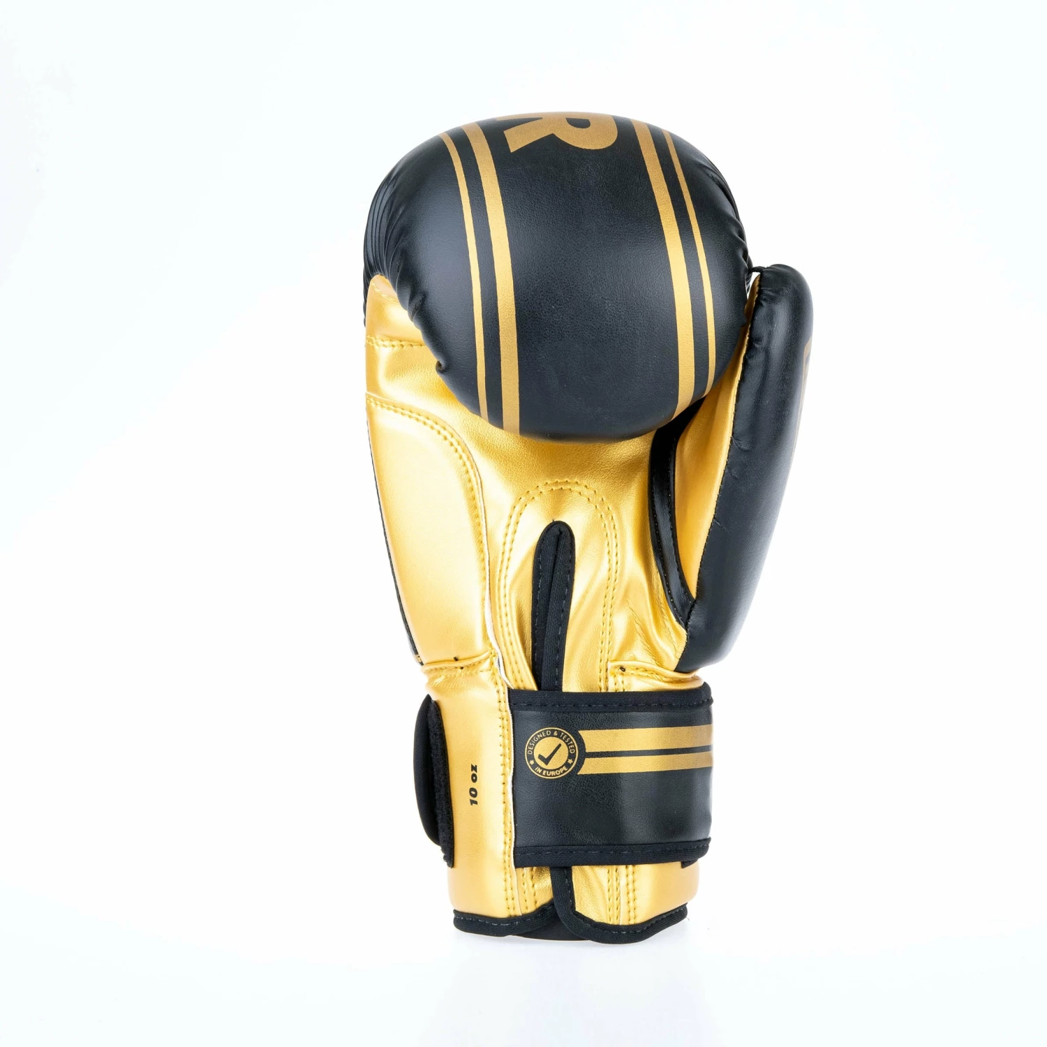 Fighter Boxing Gloves Basic Stripe - Black/gold 4 Fighter Boxing Gloves Basic Stripe - Black/gold - Image 2
