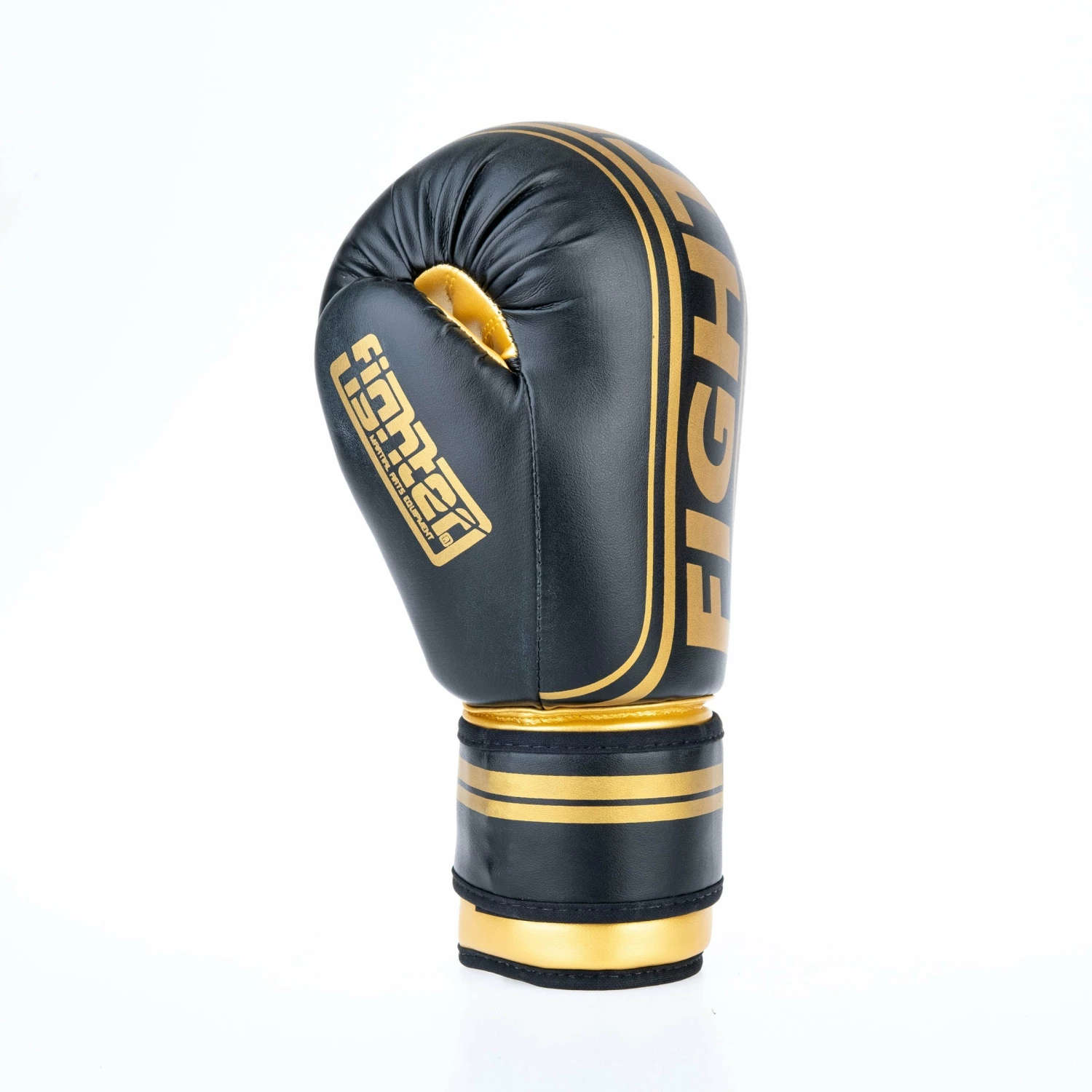 Fighter Boxing Gloves Basic Stripe - Black/gold 6 Fighter Boxing Gloves Basic Stripe - Black/gold - Image 4