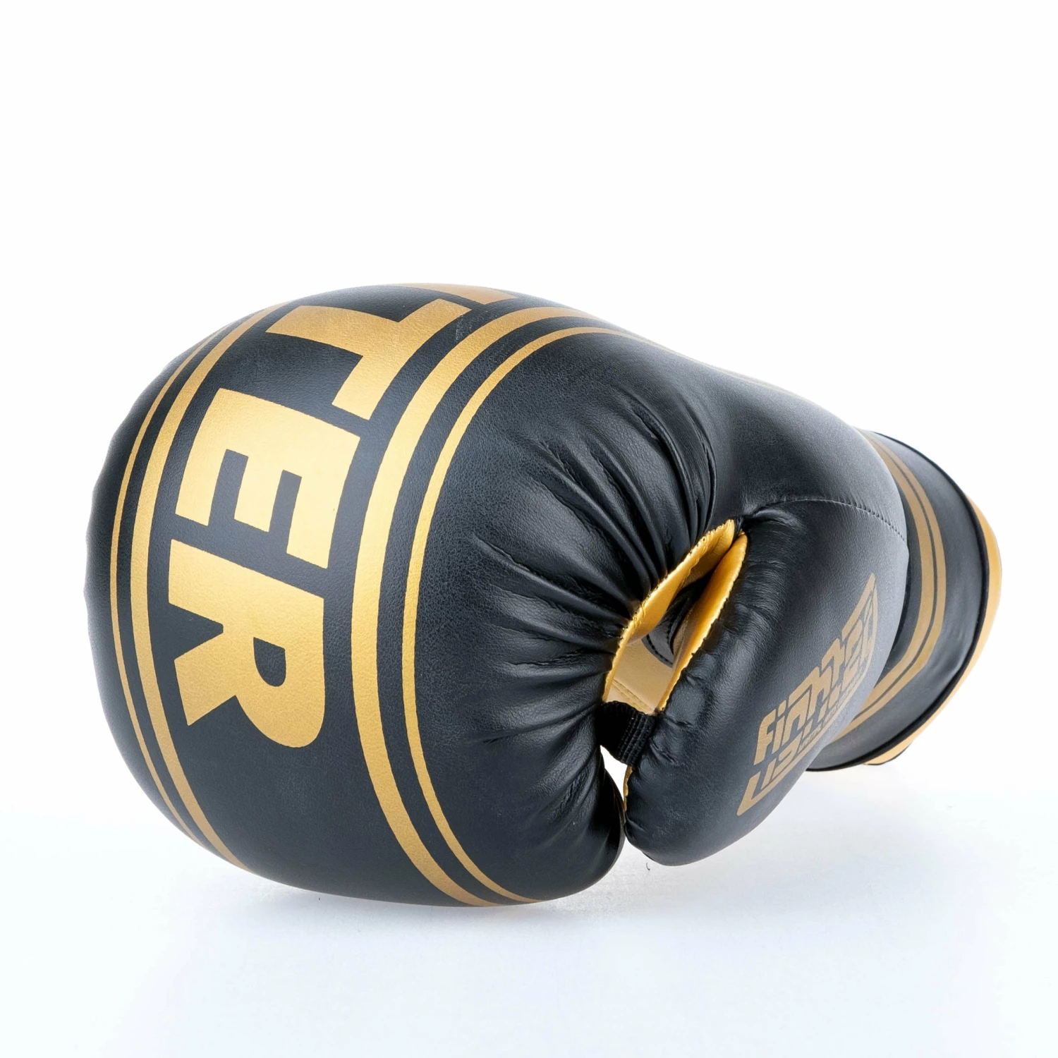 Fighter Boxing Gloves Basic Stripe - Black/gold 11 Fighter Boxing Gloves Basic Stripe - Black/gold - Image 9