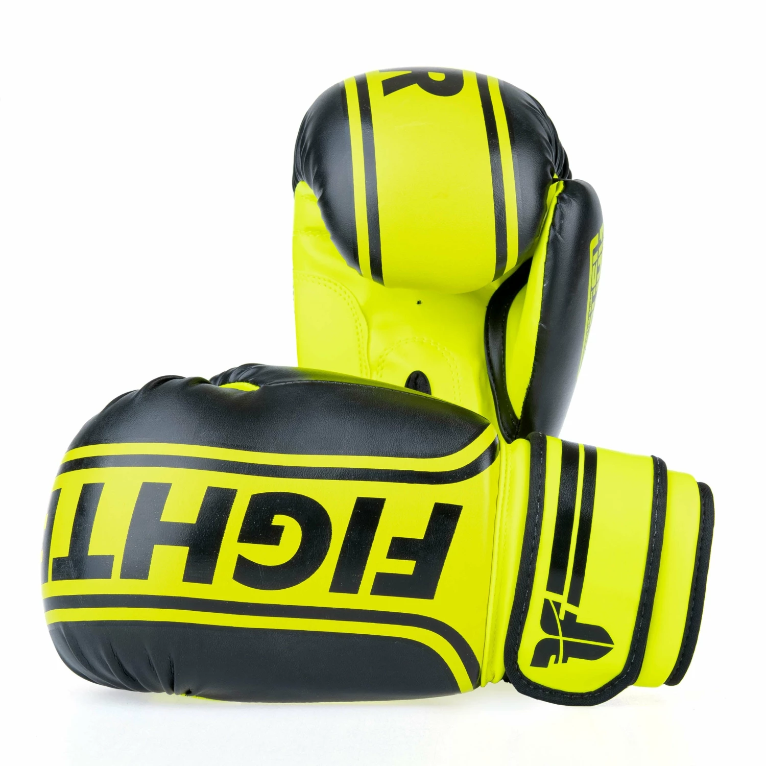 Fighter Boxing Gloves Basic Stripe - Neon Yellow/black 3 Fighter Boxing Gloves Basic Stripe - Neon Yellow/black