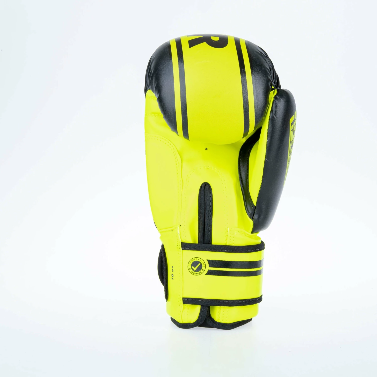 Fighter Boxing Gloves Basic Stripe - Neon Yellow/black 4 Fighter Boxing Gloves Basic Stripe - Neon Yellow/black - Image 2
