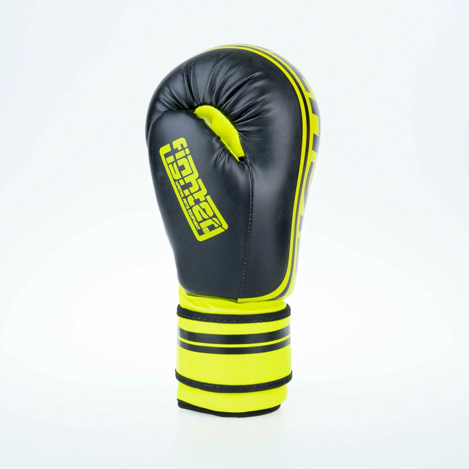 Fighter Boxing Gloves Basic Stripe - Neon Yellow/black 6 Fighter Boxing Gloves Basic Stripe - Neon Yellow/black - Image 4