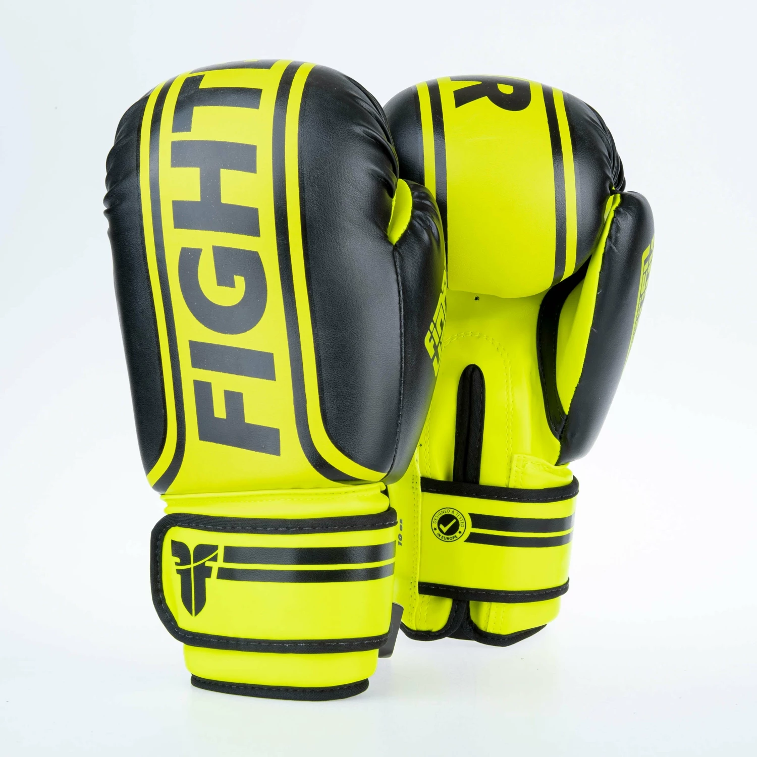 Fighter Boxing Gloves Basic Stripe - Neon Yellow/black 10 Fighter Boxing Gloves Basic Stripe - Neon Yellow/black - Image 8