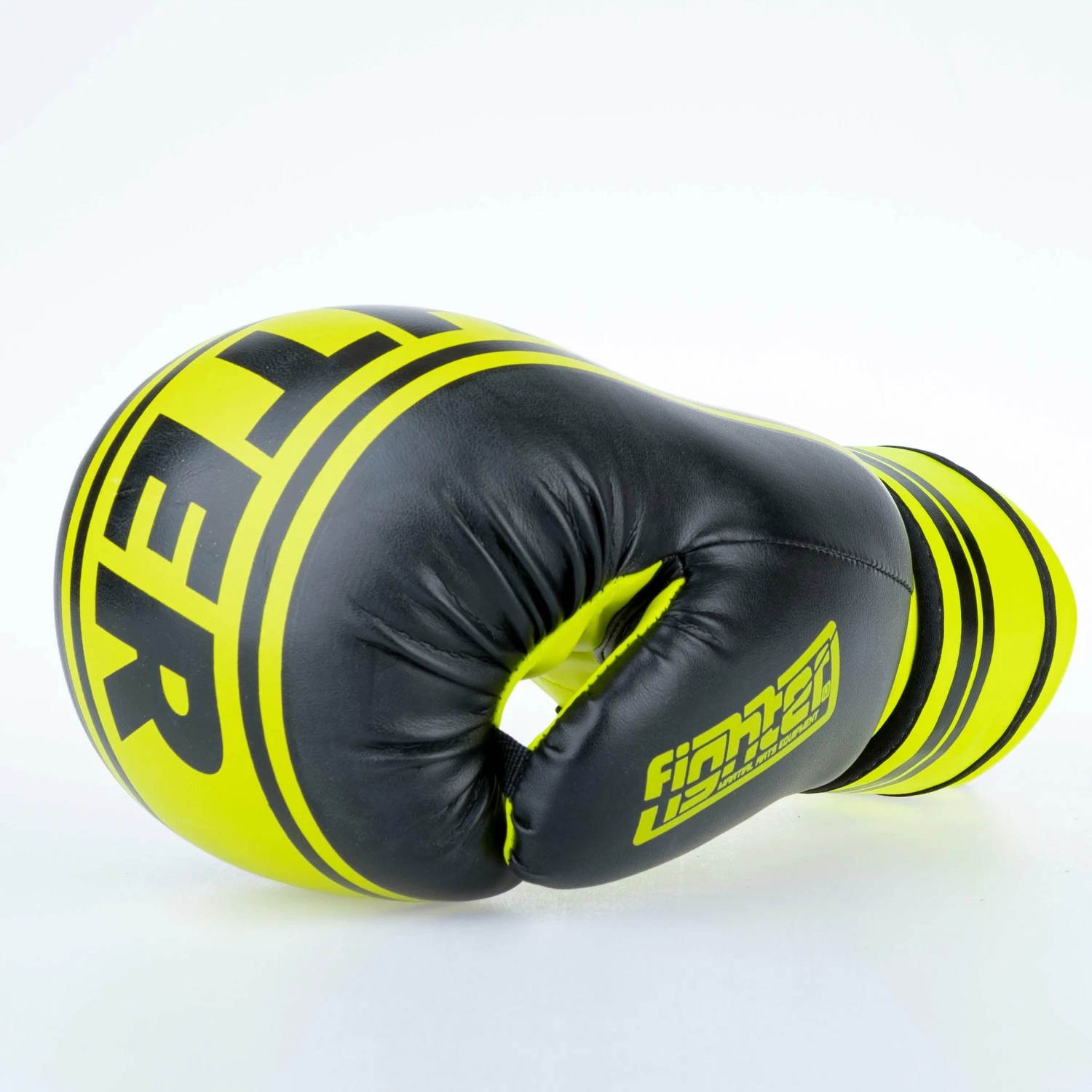 Fighter Boxing Gloves Basic Stripe - Neon Yellow/black 11 Fighter Boxing Gloves Basic Stripe - Neon Yellow/black - Image 9