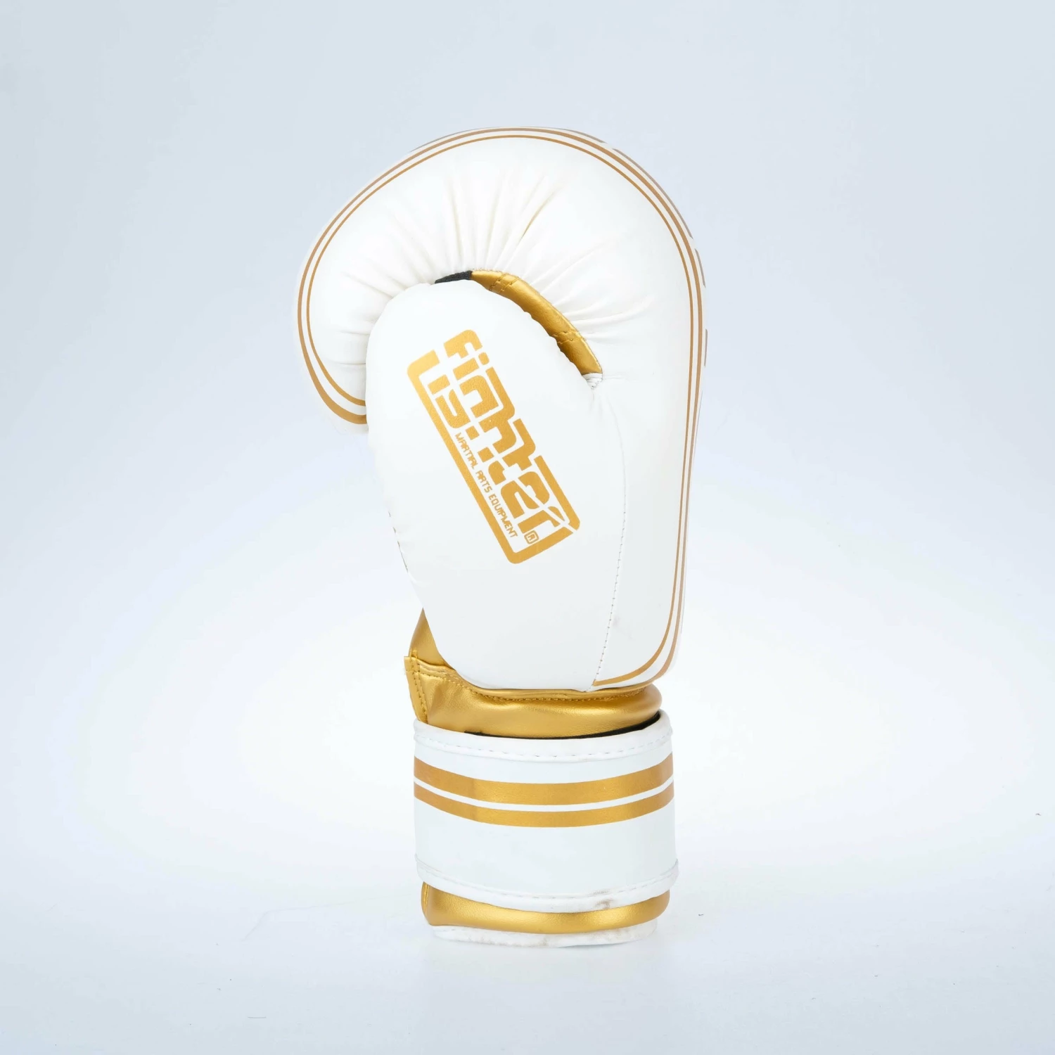 Fighter Boxing Gloves Basic Stripe - White/gold 6 Fighter Boxing Gloves Basic Stripe - White/gold - Image 4