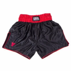 Fighter Thai Trunks Bangkok Plain - Black/red, FP01