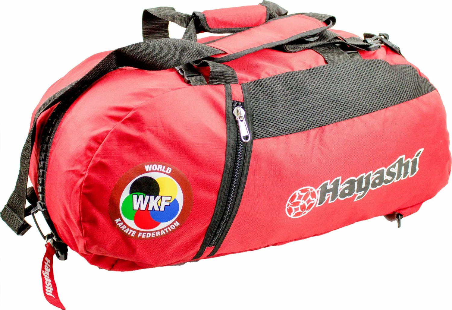 Hayashi WKF Gym Bag / Backpack Combo - Red, 8041-40 3 Hayashi WKF Gym Bag / Backpack Combo - Red, 8041-40