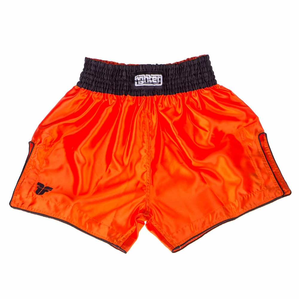 Fighter Thai Trunks Bangkok Plain - Orange/black, FP07 3 Fighter Thai Trunks Bangkok Plain - Orange/black, FP07