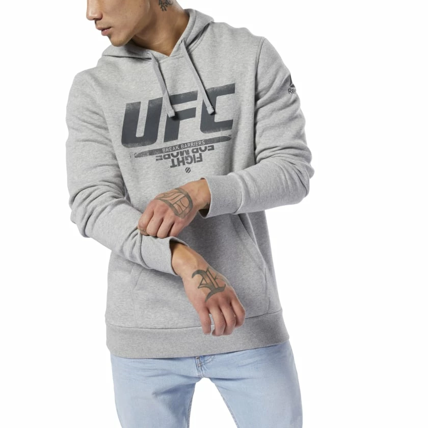 Reebok UFC Fan Hood - Grey, DU4577 8 Reebok UFC Fan Hood - Grey, DU4577 - Image 6