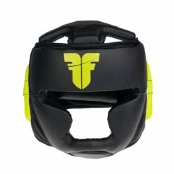 Fighter Headguard Sparring - Black/neon Yellow, JE1421PUBNY