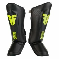 Fighter Shinguards Thai Classic - Black/neon Yellow, JE1573BNY