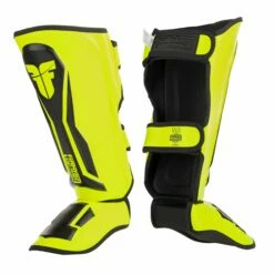 Fighter Shinguards Thai Ergo - Neon Yellow/black, FSG-004BNY