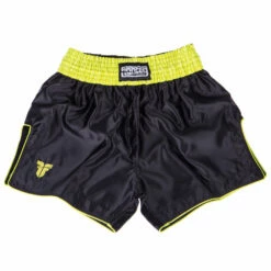 Fighter Thai Trunks Bangkok Plain - Black/neon Yellow, FP10