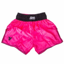 Fighter Thai Trunks Bangkok Plain - Neon Pink/black, FP06