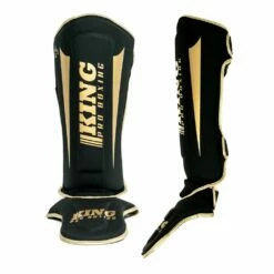 King Pro Boxing Shin Guards Revo 6 - Black/gold -Fighters Europe Store 9 3 10