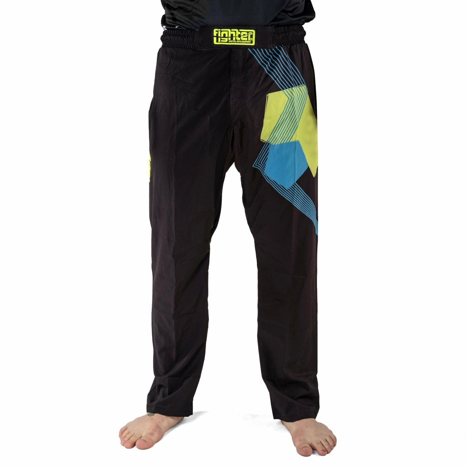 Fighter Pants - FIGHT - Black/blue/green, FF-P003BBY 3 Fighter Pants - FIGHT - Black/blue/green, FF-P003BBY