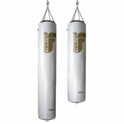 Fighter Boxing Bag Professional - White/gold, 150cm & 180cm; Diameter 36cm
