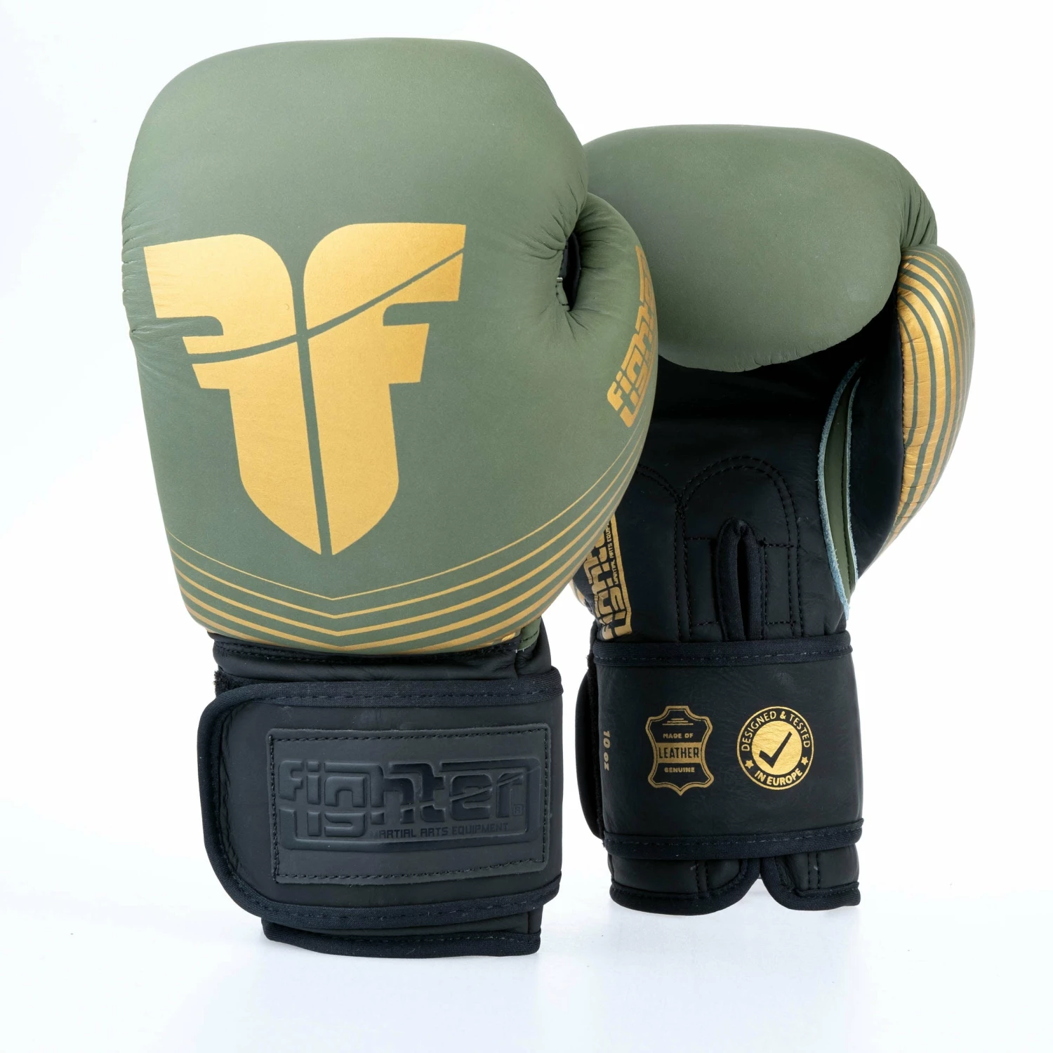 Fighter Boxing Gloves SPLIT Stripes - Khaki/gold 11 Fighter Boxing Gloves SPLIT Stripes - Khaki/gold - Image 9