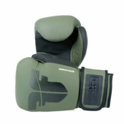 Fighter Boxing Gloves Secure Fit - Khaki/black