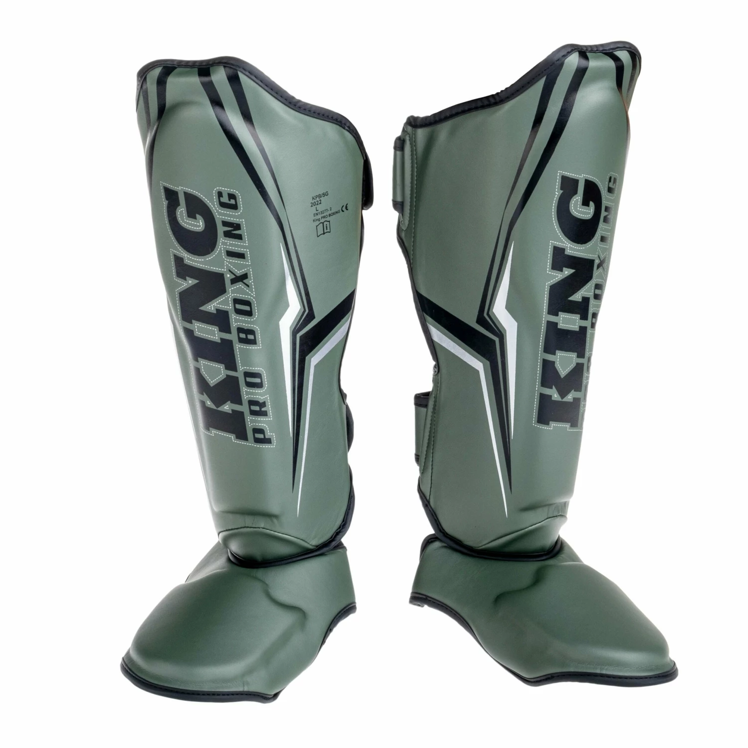 King Pro Boxing Shin Guards THOR - Khaki/silver 3 King Pro Boxing Shin Guards THOR - Khaki/silver