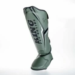 King Pro Boxing Shin Guards THOR - Khaki/silver 10 King Pro Boxing Shin Guards THOR - Khaki/silver -Fighters Europe Store KBPSGL THOR GR02