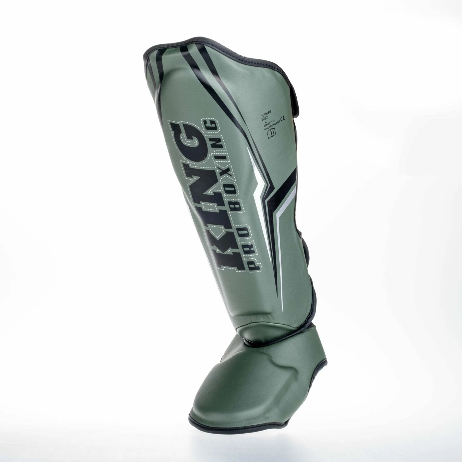 King Pro Boxing Shin Guards THOR - Khaki/silver 4 King Pro Boxing Shin Guards THOR - Khaki/silver - Image 2