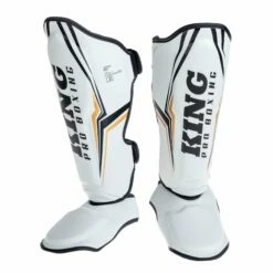 King Pro Boxing Shin Guards THOR - White/gold