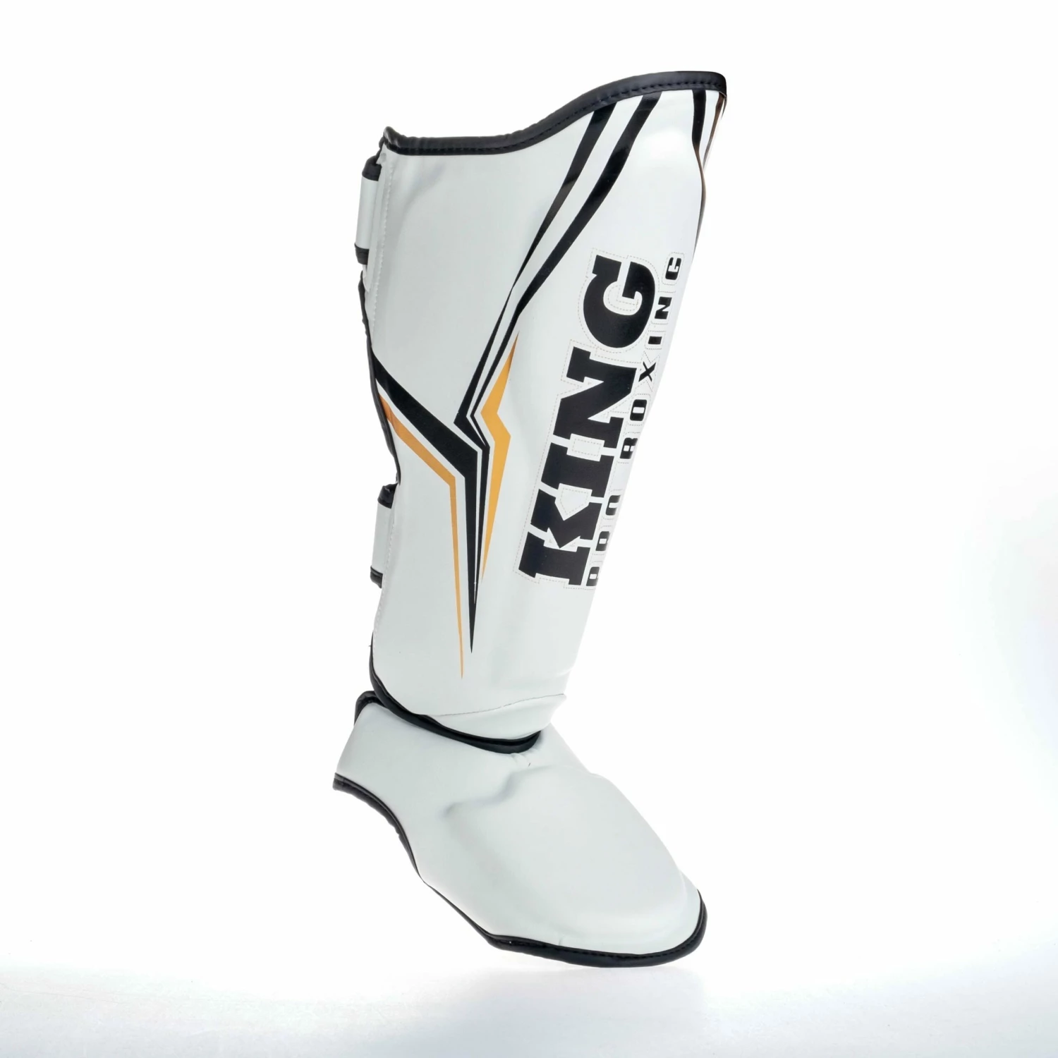 King Pro Boxing Shin Guards THOR - White/gold 5 King Pro Boxing Shin Guards THOR - White/gold - Image 3