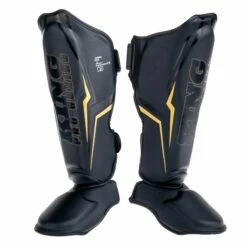 King Pro Boxing Shin Guards THOR - Black/gold