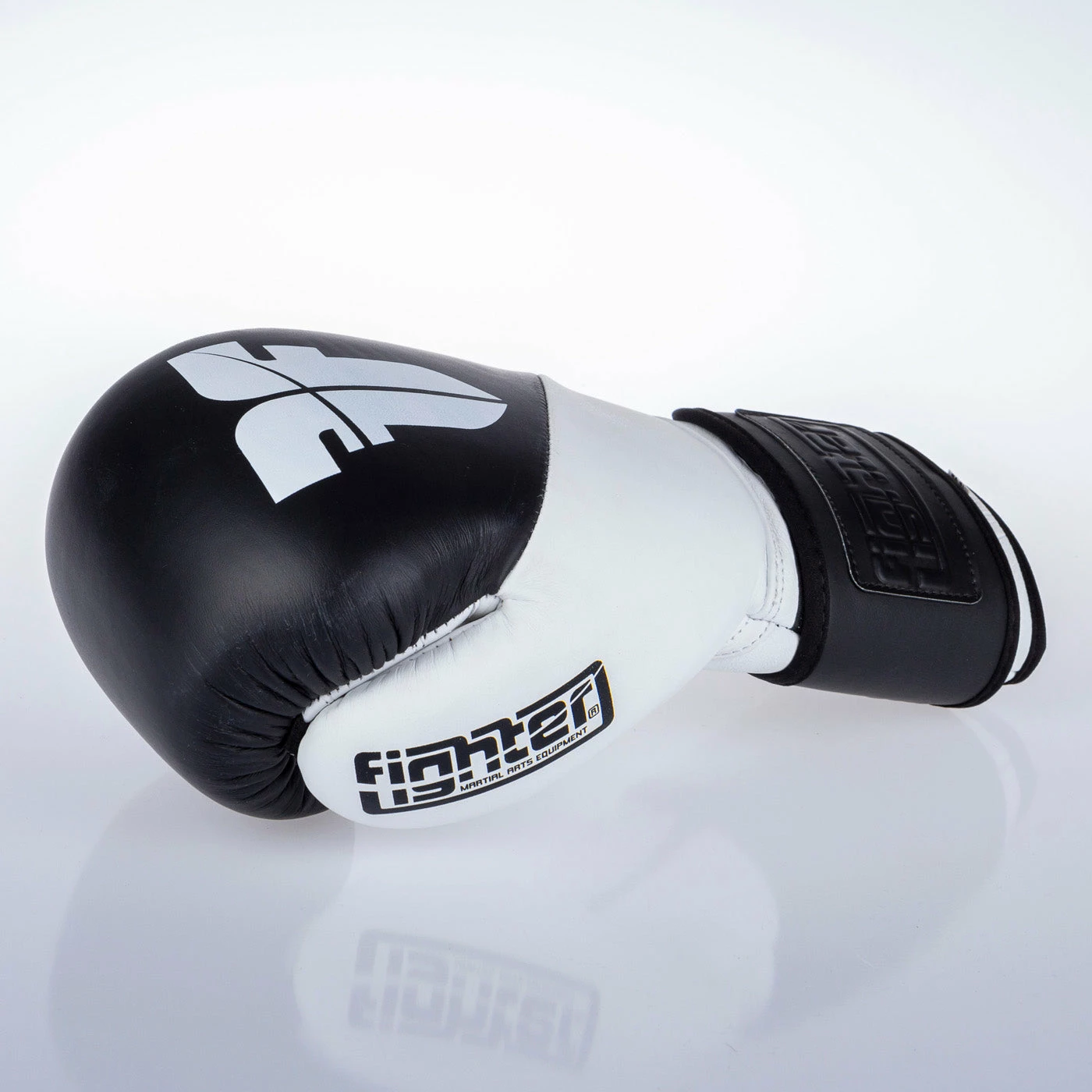 Fighter Boxing Gloves SPLIT- Black/white, FBG-001BW 4 Fighter Boxing Gloves SPLIT- Black/white, FBG-001BW - Image 2