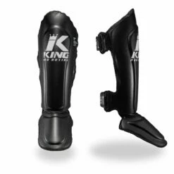 King Pro Boxing Shin Guards - Black/white