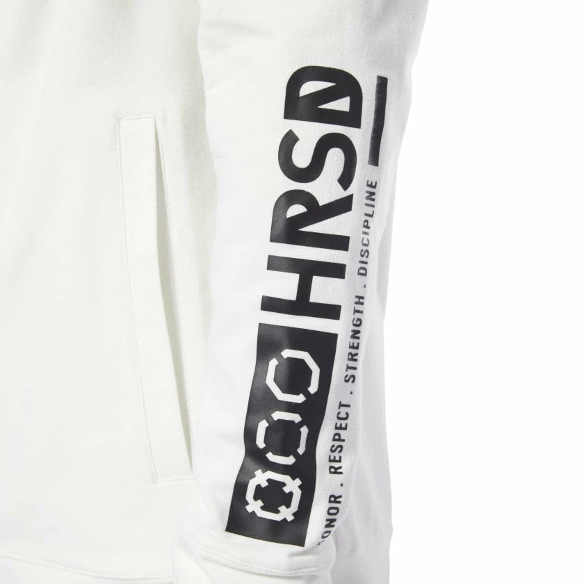 Reebok UFC Fight Night Blank Walkout Hoodie - White, CD8586 6 Reebok UFC Fight Night Blank Walkout Hoodie - White, CD8586 - Image 4