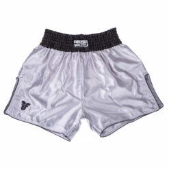 Fighter Thai Trunks Bangkok Plain - Silver/black, FP09