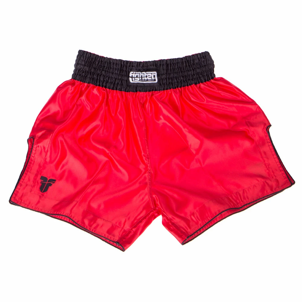 Fighter Thai Trunks Bangkok Plain - Red/black, FP02 3 Fighter Thai Trunks Bangkok Plain - Red/black, FP02