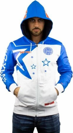 Hoody TOP TEN WAKO - White/blue, 19321-16 -Fighters Europe Store d3bf4ac8299aebf18735c30964044150