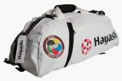 Hayashi WKF Gym Bag / Backpack Combo - White L, 8041-10