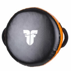 Fighter Round Shield - Black/orange, FKSH-08