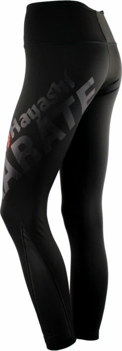 Hayashi Karate Leggings "Raven" For Women- 148-9 12 Hayashi Karate Leggings "Raven" For Women- 148-9 -Fighters Europe Store hayashi leggings tights raven black 148 99 back right